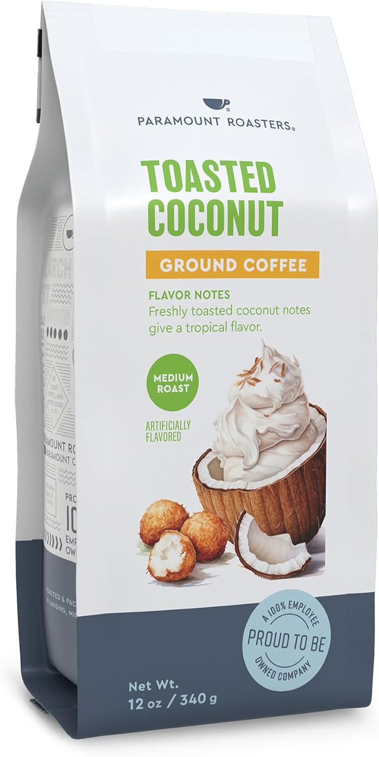 Paramount Roasters Toasted Coconut Ground Coffee - 12 oz Medium Roast - Image 4